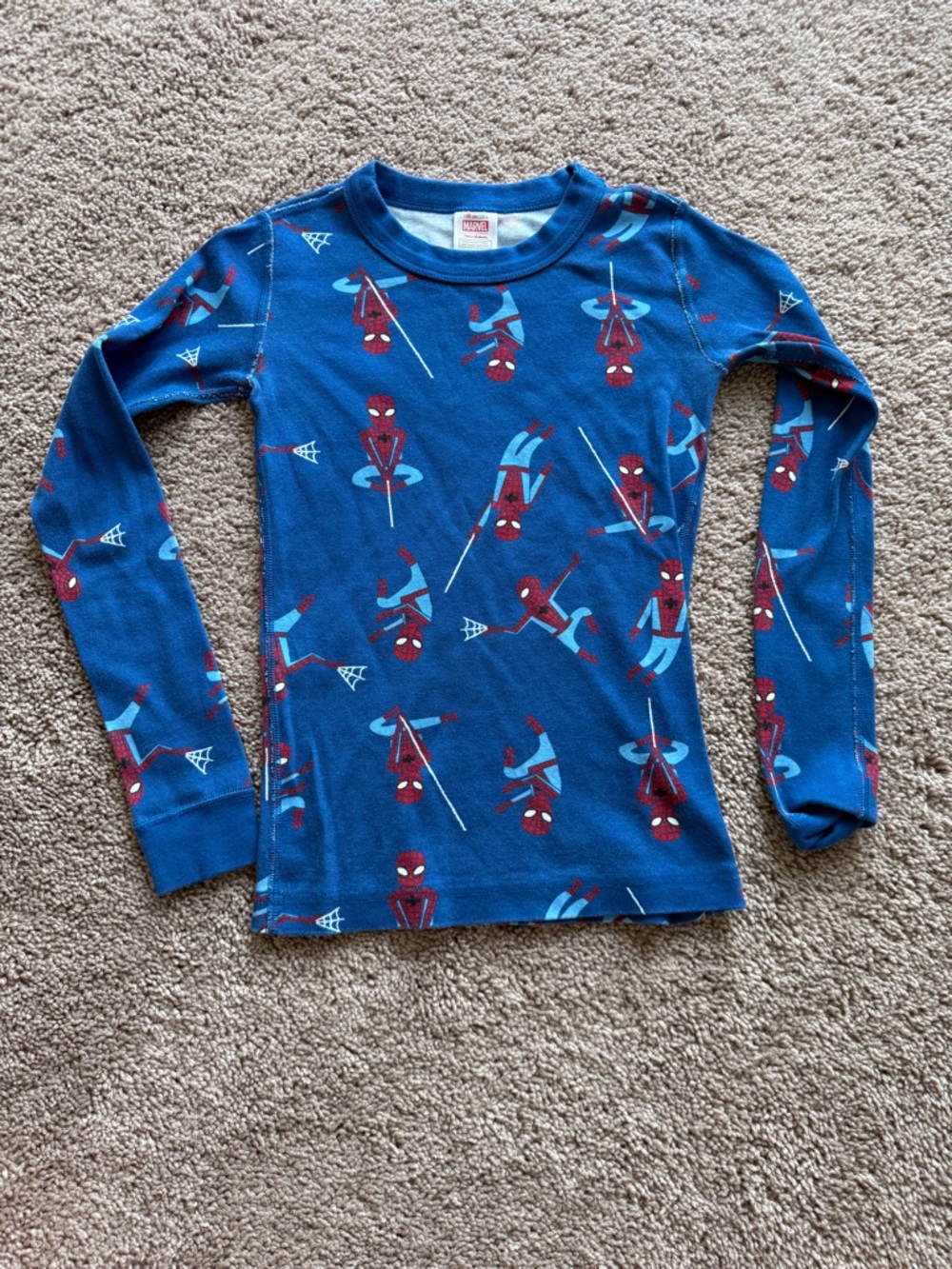 Hanna Andersson x Marvel Blue Spider-Man Long Sleeve Tee 100% organic cotton